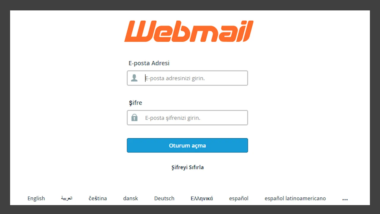 Webmail giriş